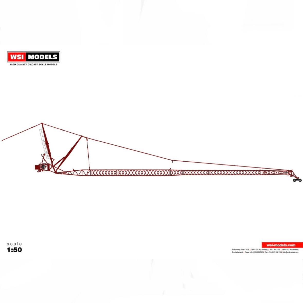 WSI 1/50 LIEBHERR LTM 1500 jibのみ WSI Liebherr LTM 1500 Crane Extension Jib 1:50 - Red (04-2109