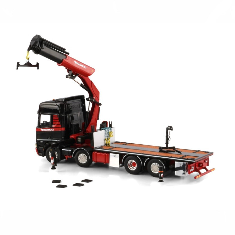 WSI Mammoet Scania 8x2 + Load Crane & Mid Axle Flatbed Trailer