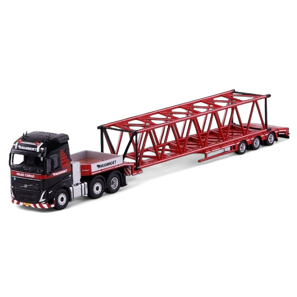 Cavallino Mammoet Volvo FH5 6x2 with Extending Faymonville Semi Low Loader and Lattice boom Jib section Load