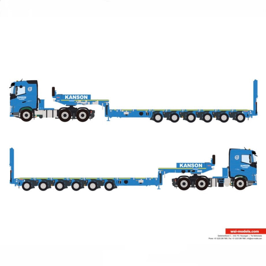 WSI Kanson Volvo FH4 Sleeper Cab 6x4 with Nooteboom MCO6 Axle Pendel X Low loader (Pre Order)