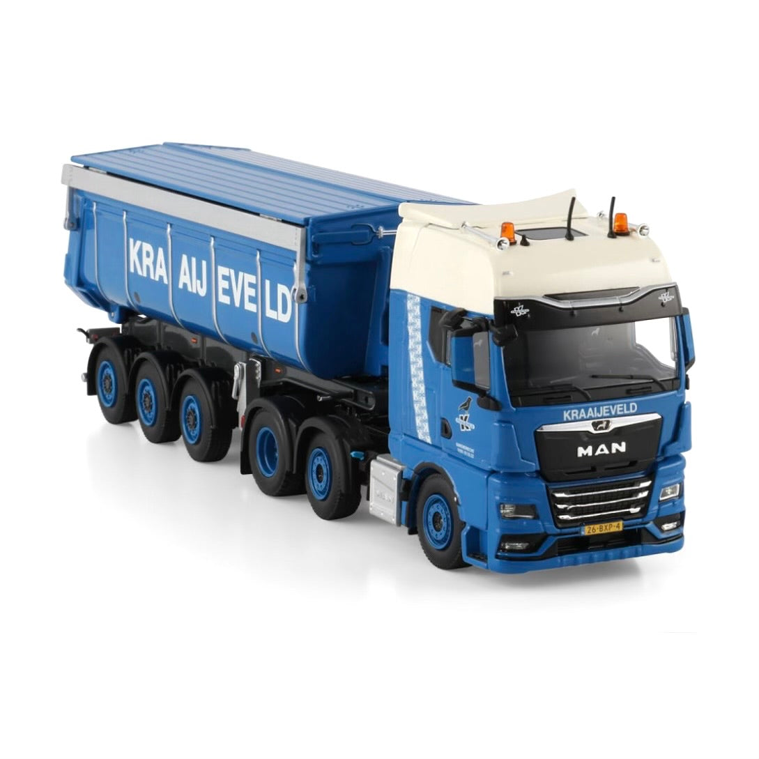 WSI Kraaijeveld MAN TGX GX 6x2 Twin Steer Non Steering Tipper Trailer - 3 Axle