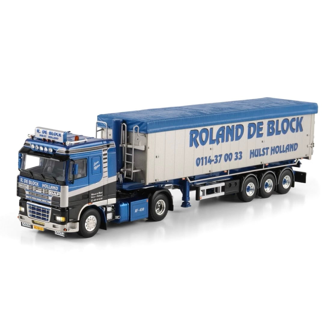 WSI Roland De Block DAF 95XF Space Cab 4X2 Tipper Volume Trailer - 3 Axle