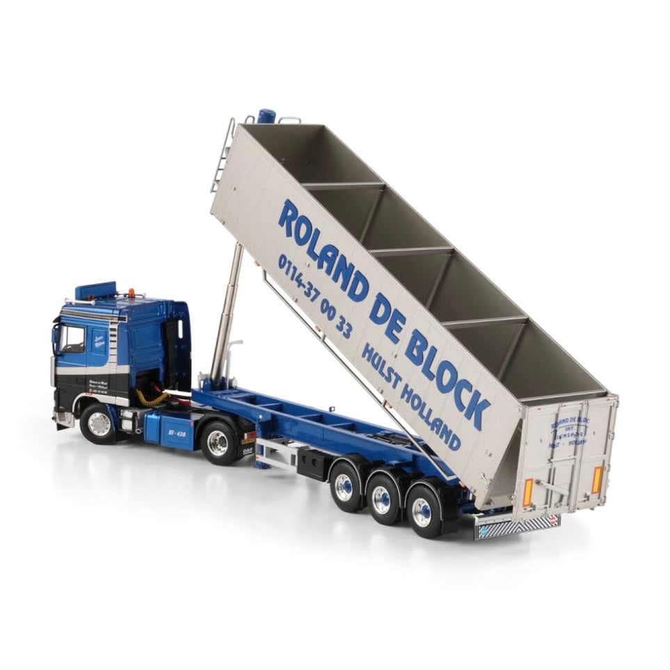 WSI Roland De Block DAF 95XF Space Cab 4X2 Tipper Volume Trailer - 3 Axle