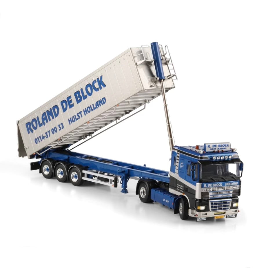 WSI Roland De Block DAF 95XF Space Cab 4X2 Tipper Volume Trailer - 3 Axle