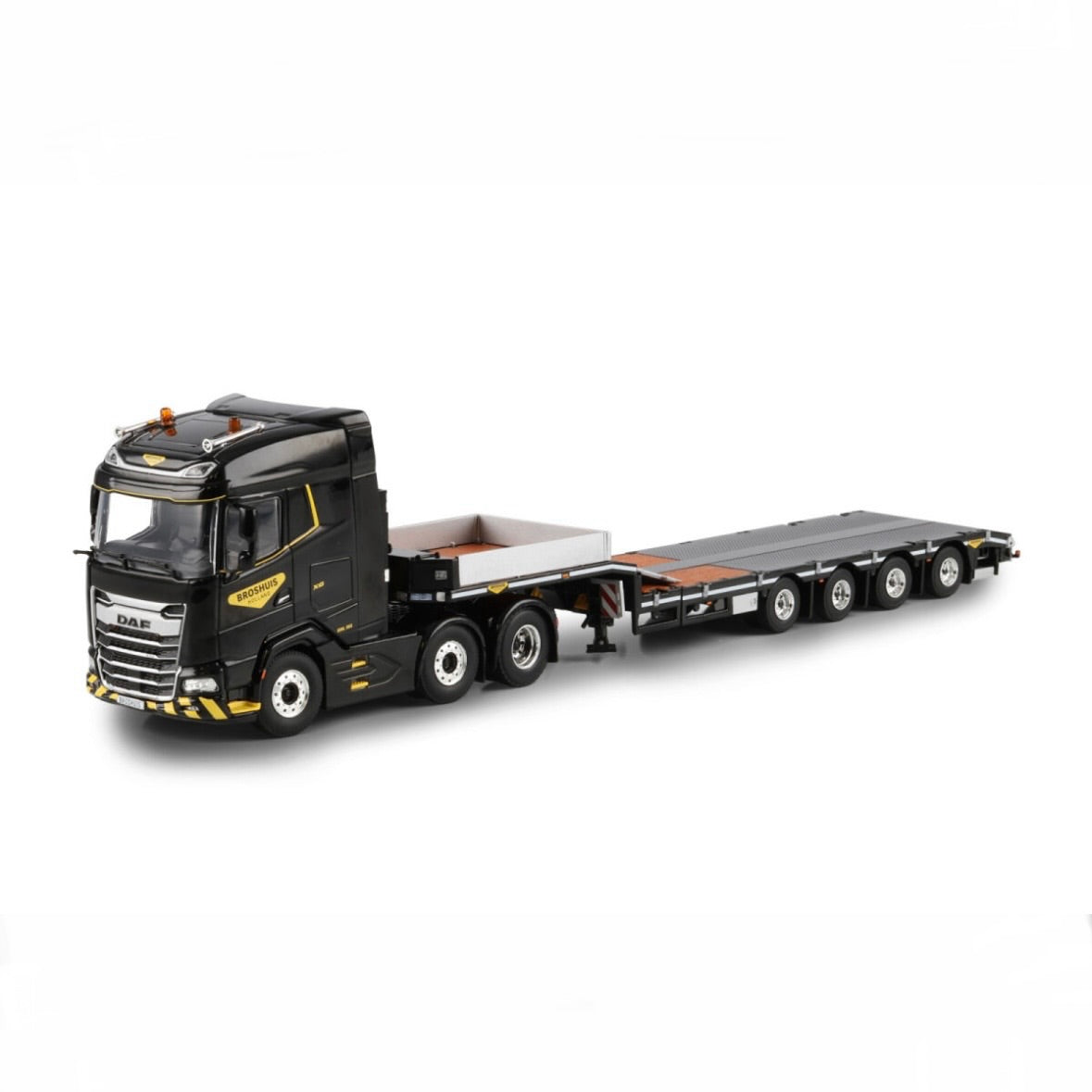 WSI Broshuis Premium Line DAF XG MY25 6x2 Twin Steer Semi Low Loader - 4 Axle 1:50 scale model