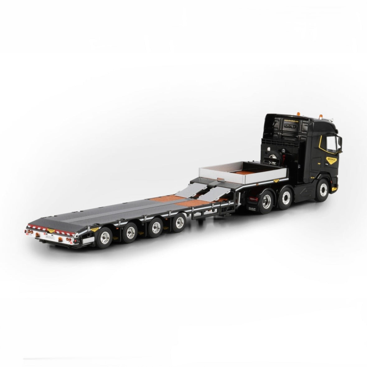 WSI Broshuis Premium Line DAF XG MY25 6x2 Twin Steer Semi Low Loader - 4 Axle 1:50 scale model