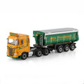 WSI Nico Transport Iveco S-Way AS Low 6x2 Midlift Axle Non Steering Tipper Trailer - 3 Axle 1:50 Scale Model - Front View