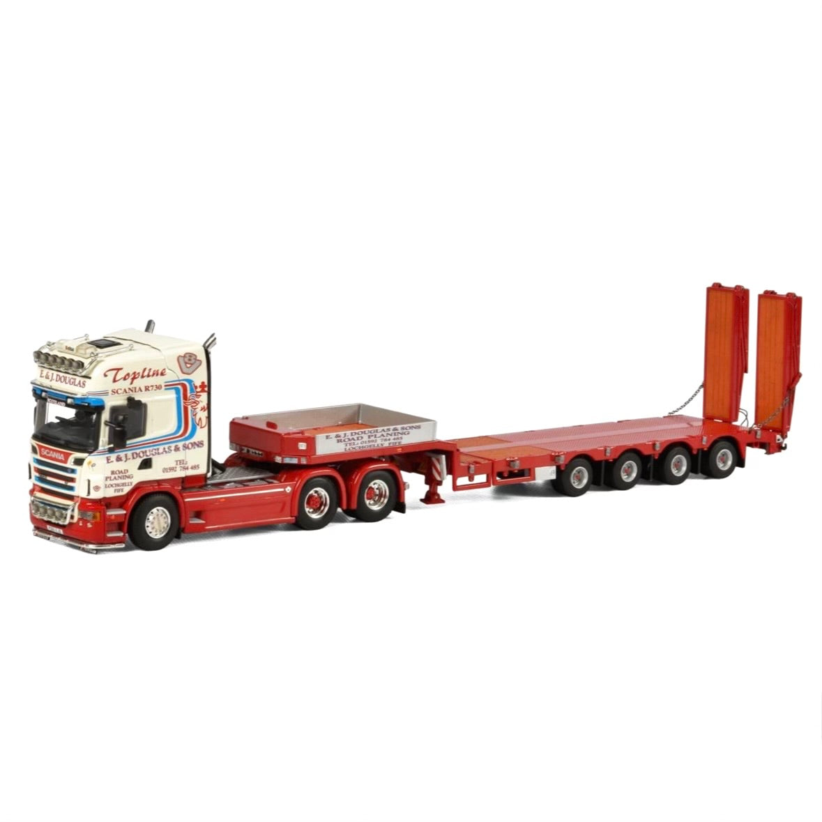 WSI E & J Douglas Scania R6 730 Topline (Long chassis) with 4 Axle Semi Low Loader