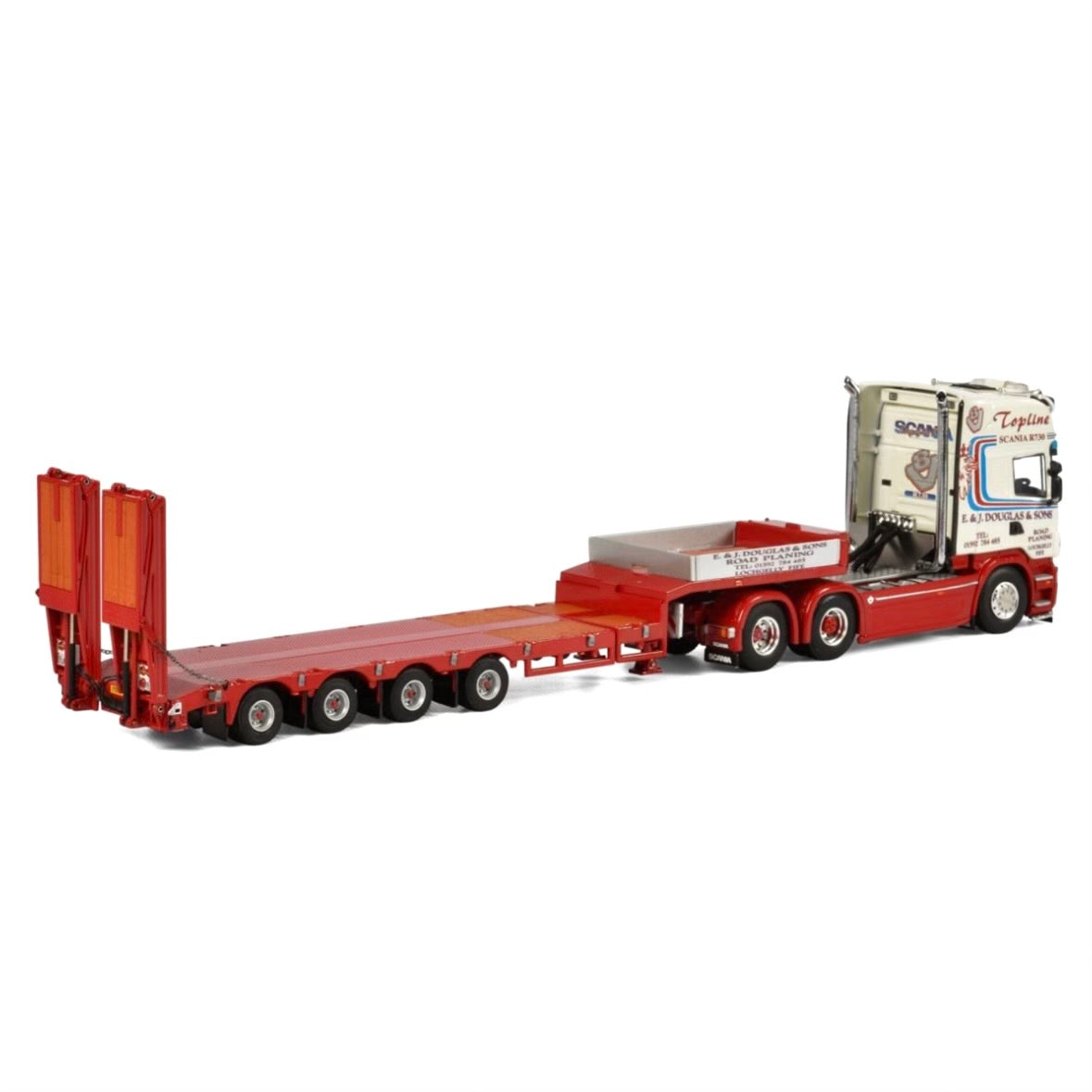 WSI E & J Douglas Scania R6 730 Topline (Long chassis) with 4 Axle Semi Low Loader