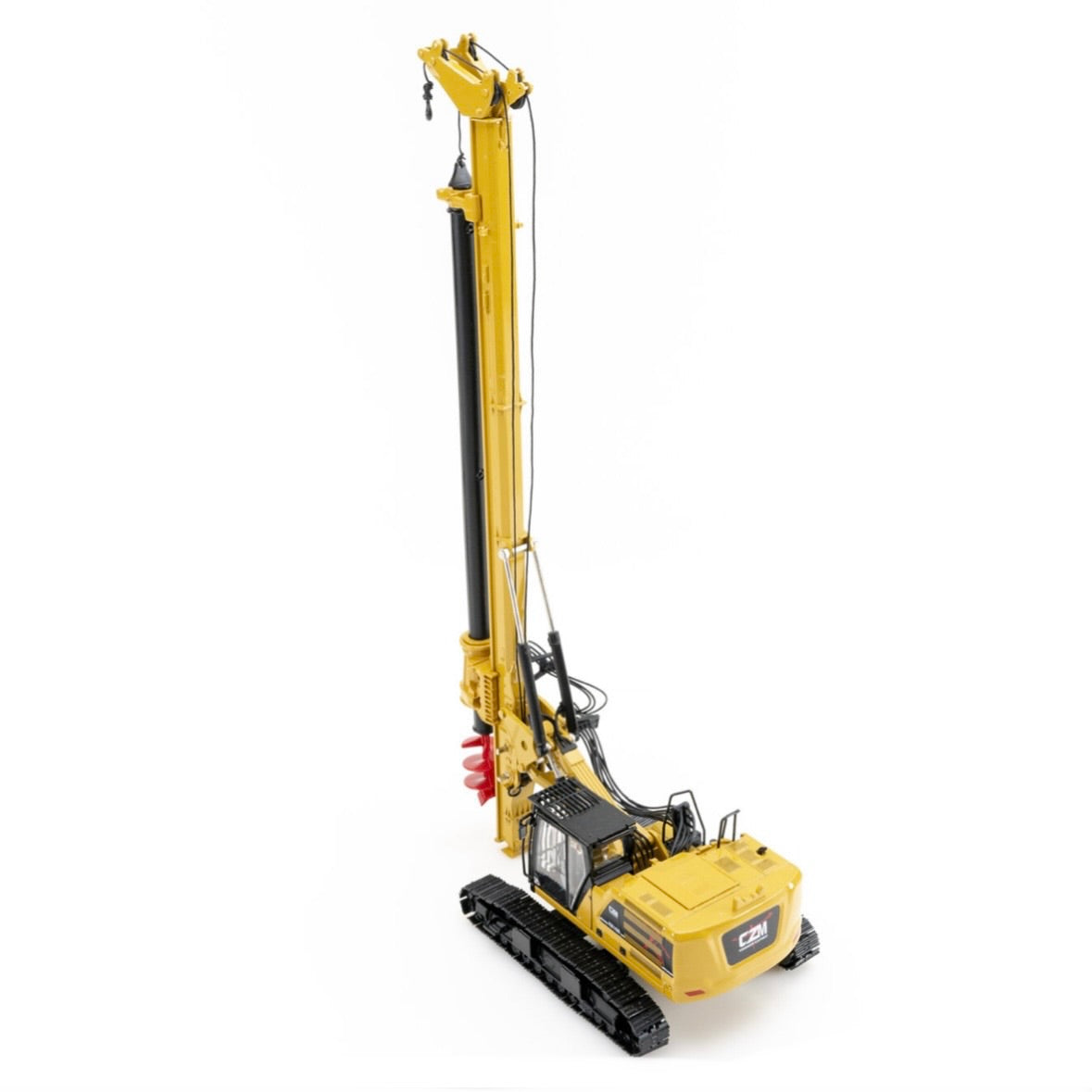 Diecast Masters CZM EK160 Cylinder Crowd Drilling Rig on CAT 330 Next Gen Carrier erected rear view