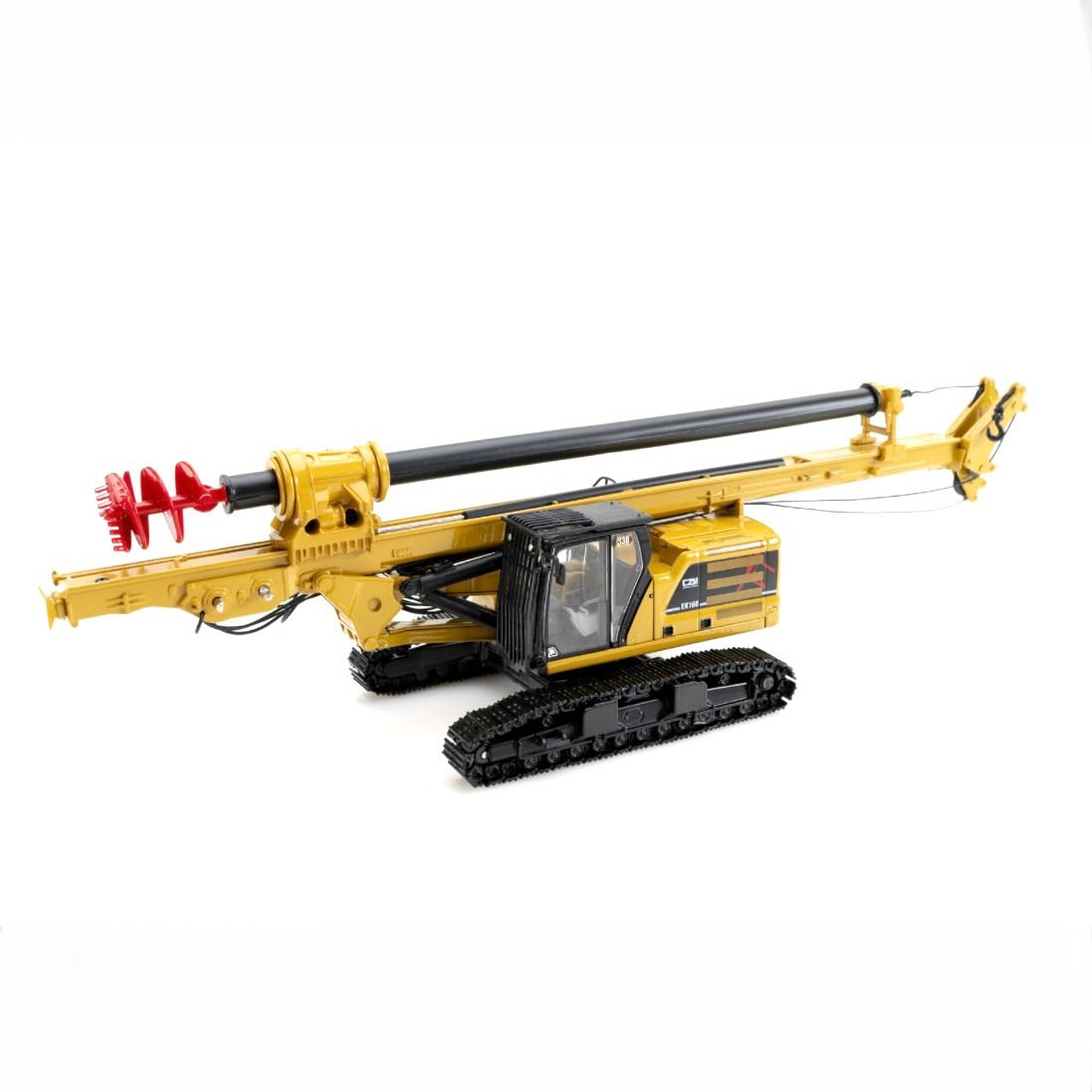 Diecast Masters CZM EK160 Cylinder Crowd Drilling Rig on CAT 330 Next Gen Carrier transport view