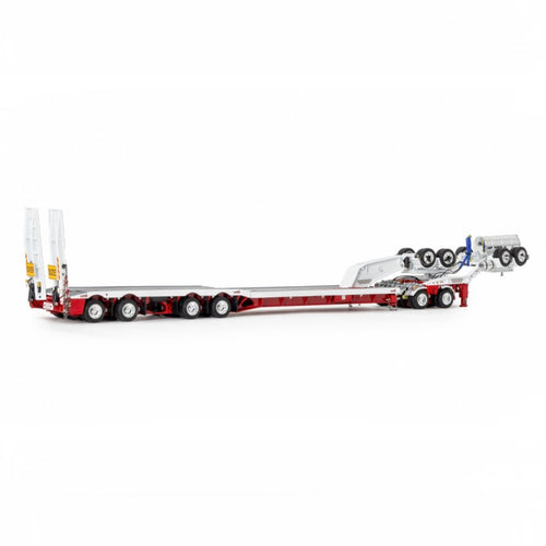 Drake Australian 4x8 Drop Deck Swingwing Low Loader trailer + 2x8 Dolly White/Red rear view