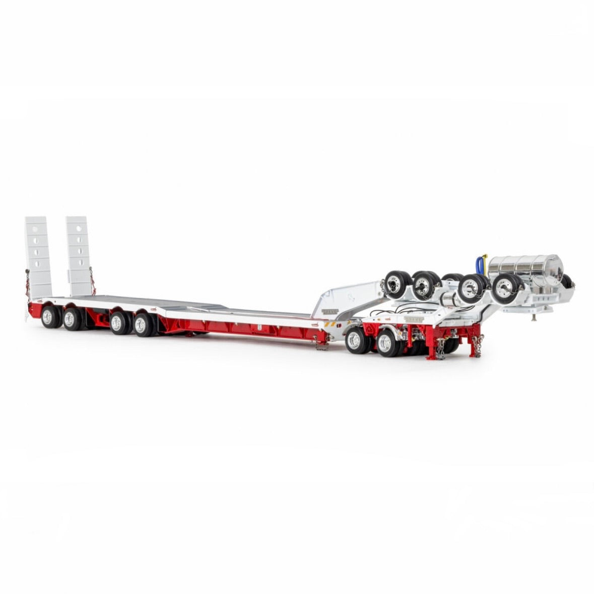 Drake Australian 4x8 Drop Deck Swingwing Low Loader trailer + 2x8 Dolly White/Red front view