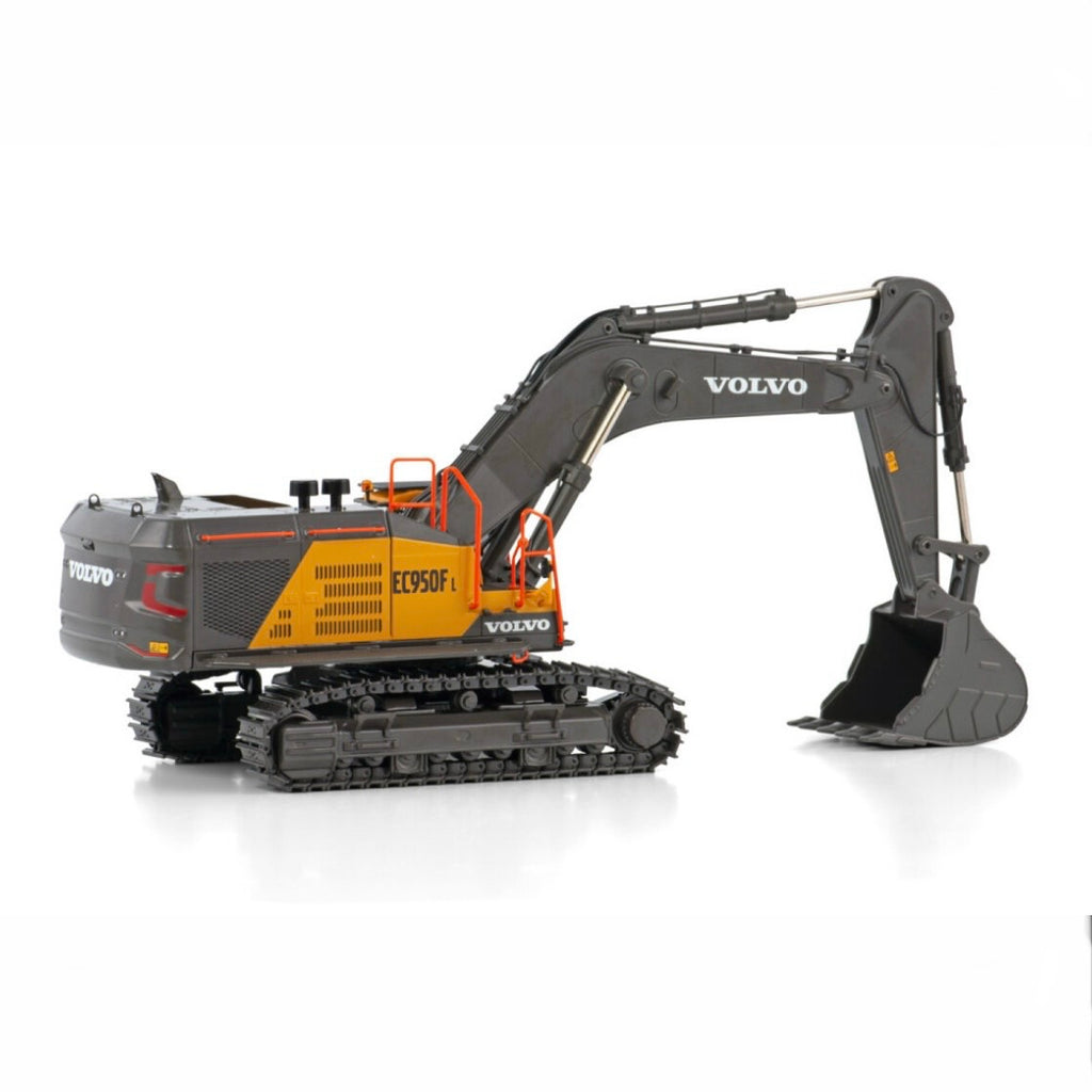 WSI Volvo EC950F Hydraulic Excavator in Yellow / Grey Factory Colours rear side view