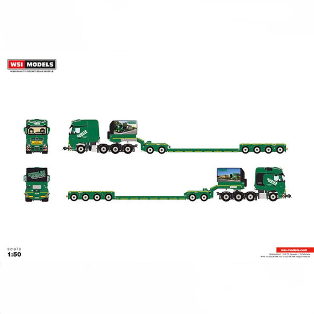 WSI Kübler Mercedes-Benz Actros MP5 SLT Giga Space 8x4 with Nooteboom 2+4 Low Loader