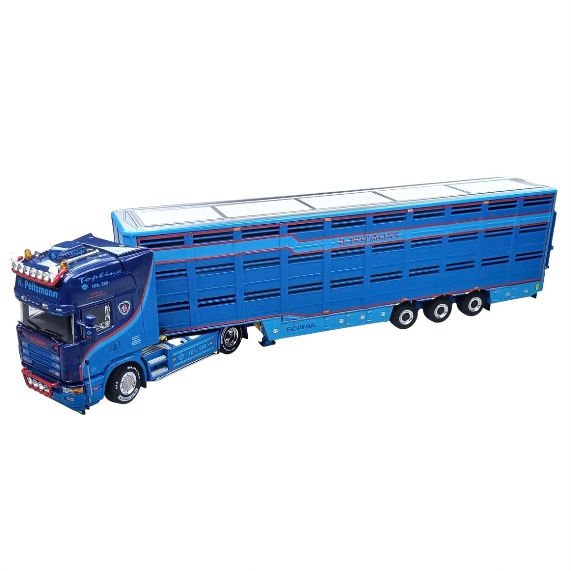 WSI H. Peitzmann Scania R4 Topline Livestock Cattle Trailer