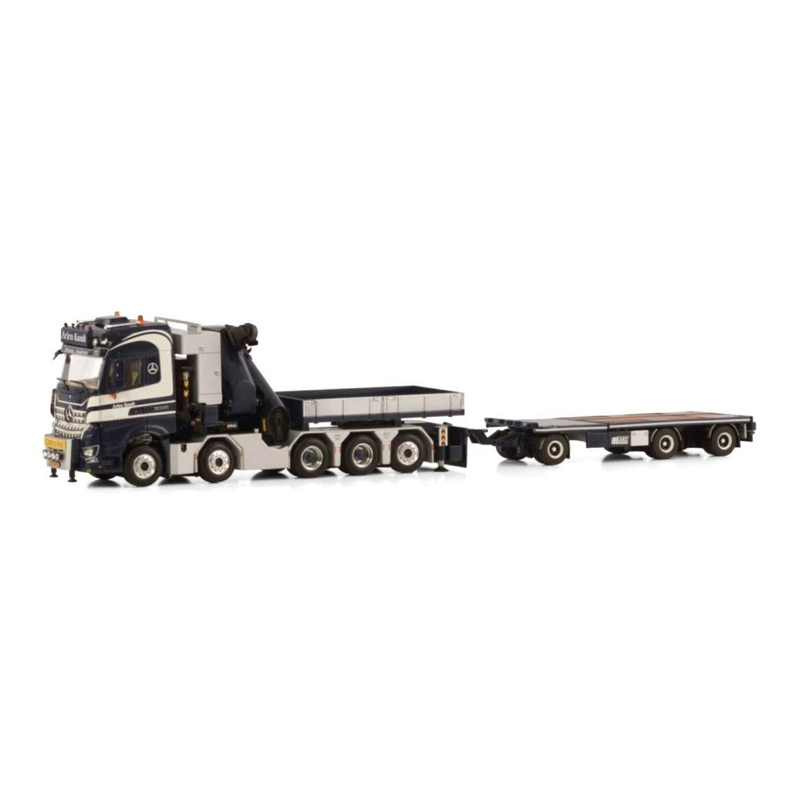 WSI Arjen Kandt Mercedes Arocs MP5 Big Space 10x4 Palfinger PK 165.002 TEC 7 + JIB &amp; 3 Axle Trailer