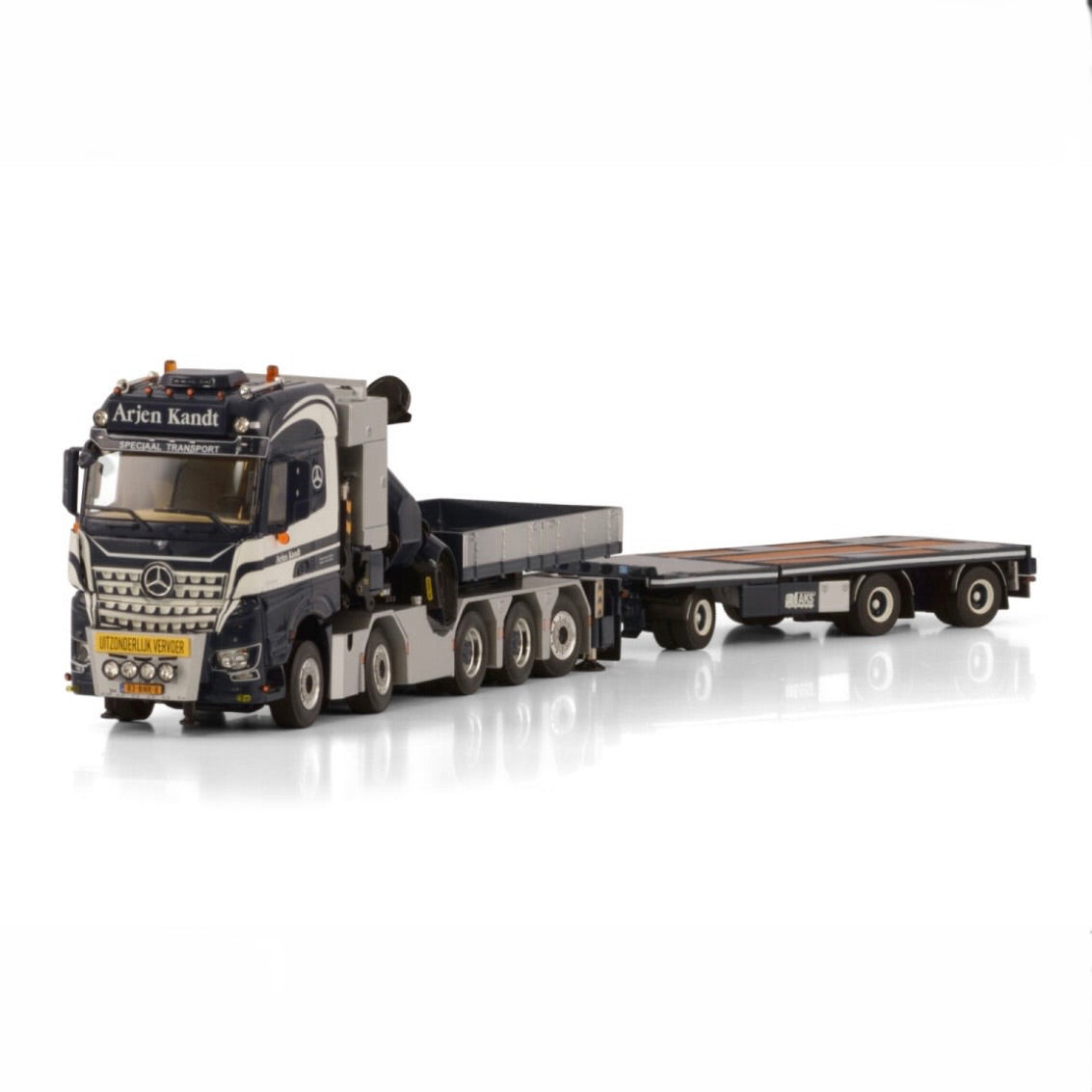 WSI Arjen Kandt Mercedes Arocs MP5 Big Space 10x4 Palfinger PK 165.002 TEC 7 + JIB &amp; 3 Axle Trailer