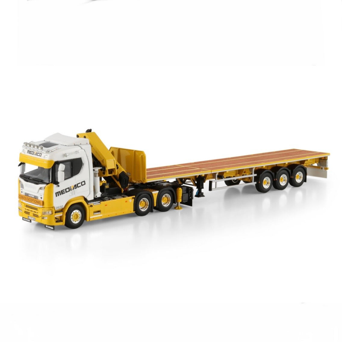 WSI Mediaco Scania R 6x4 Palfinger PK 65002 SH + Jib with Extending Trailer