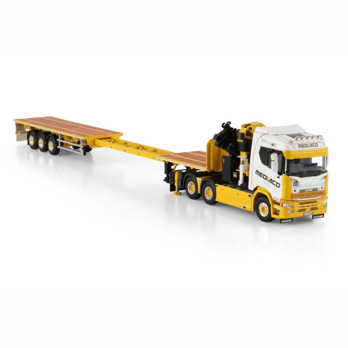 WSI Mediaco Scania R 6x4 Palfinger PK 65002 SH + Jib with Extending Trailer