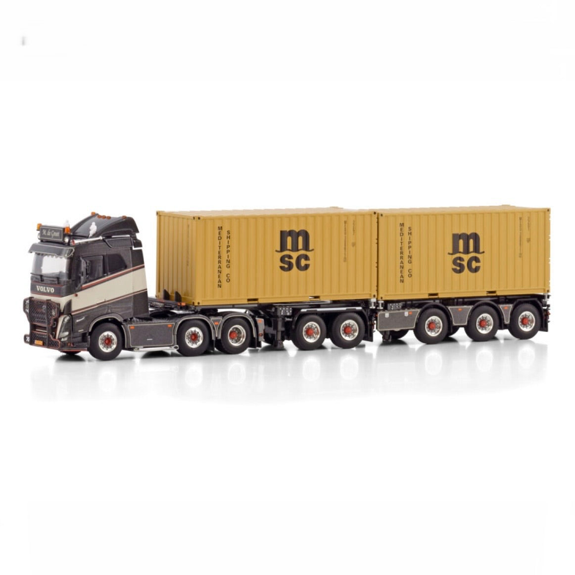 WSI M. De Groot Volvo FH5 with 5 Axle 2Connect Combi Trailer & 2x 20FT Containers