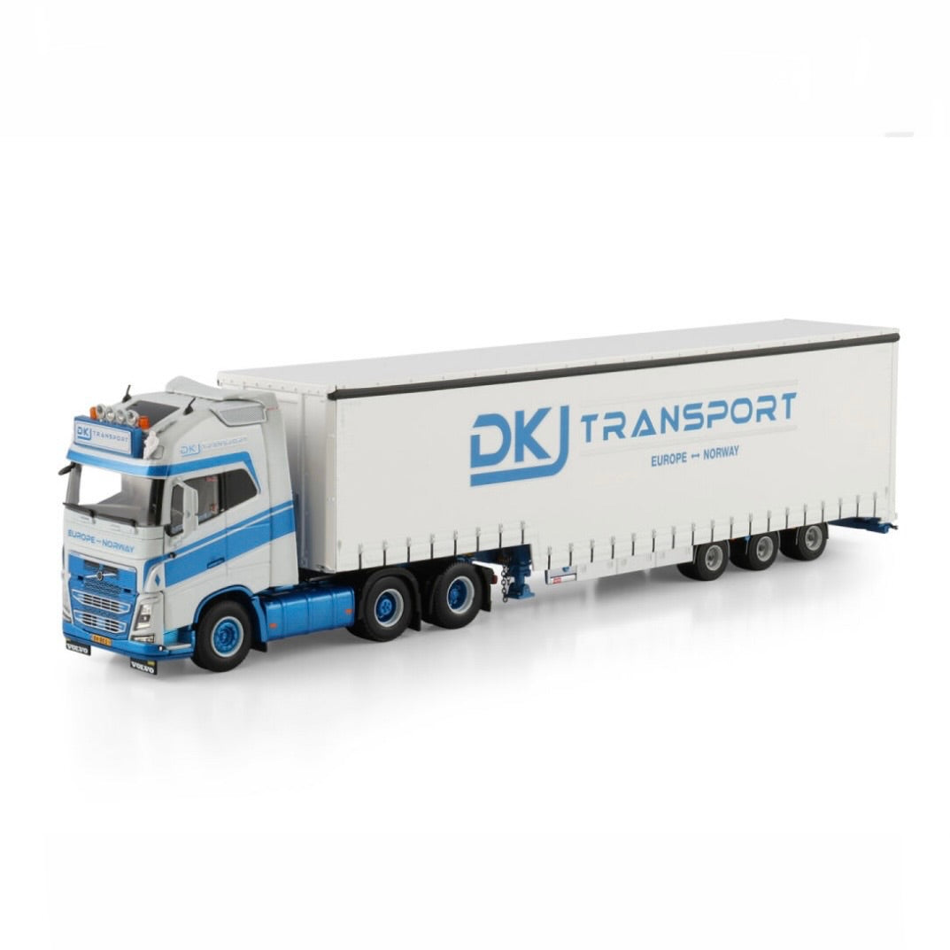 WSI DKJ Transport Volvo FH4 Globetrotter XL with New Covered Semi Low Loader