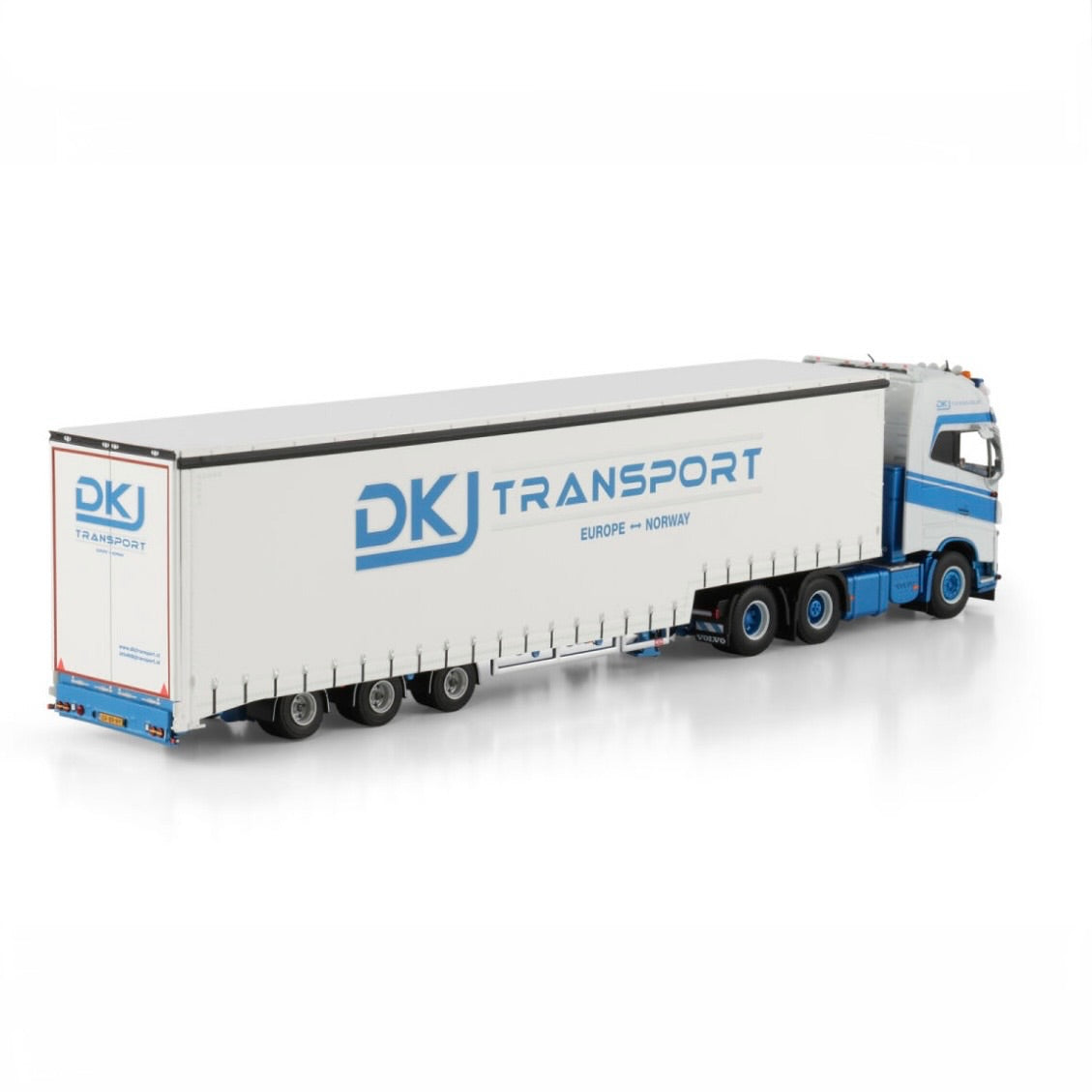 WSI DKJ Transport Volvo FH4 Globetrotter XL with New Covered Semi Low Loader