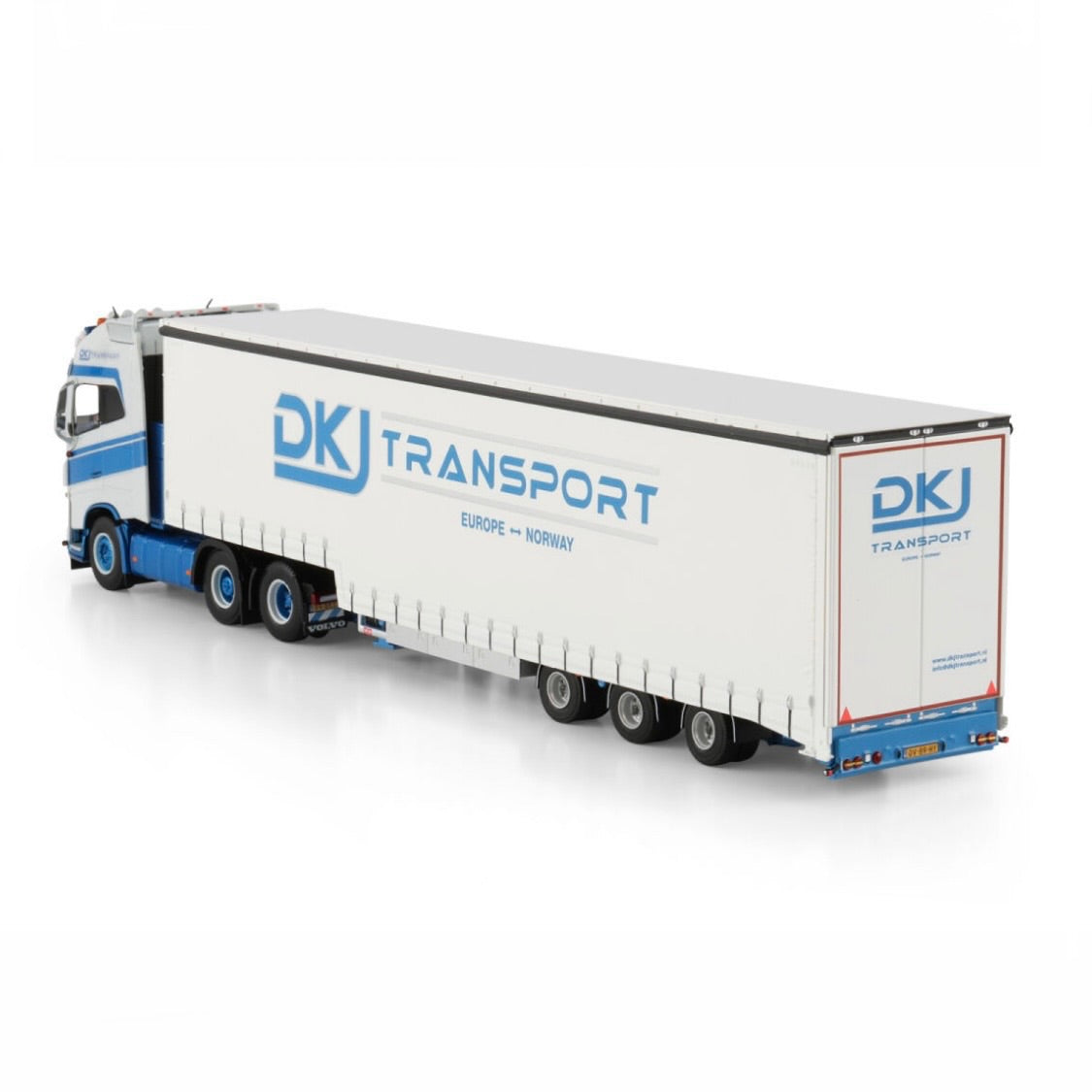 WSI DKJ Transport Volvo FH4 Globetrotter XL with New Covered Semi Low Loader