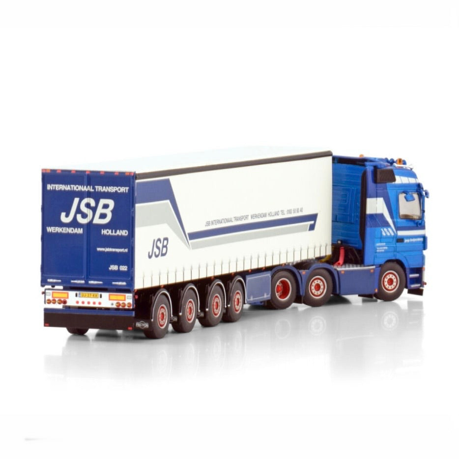 WSI JSB Swijnenburg Mercedes Actros MP3 LH 6x2 with 4 Axle Curtainside Trailer