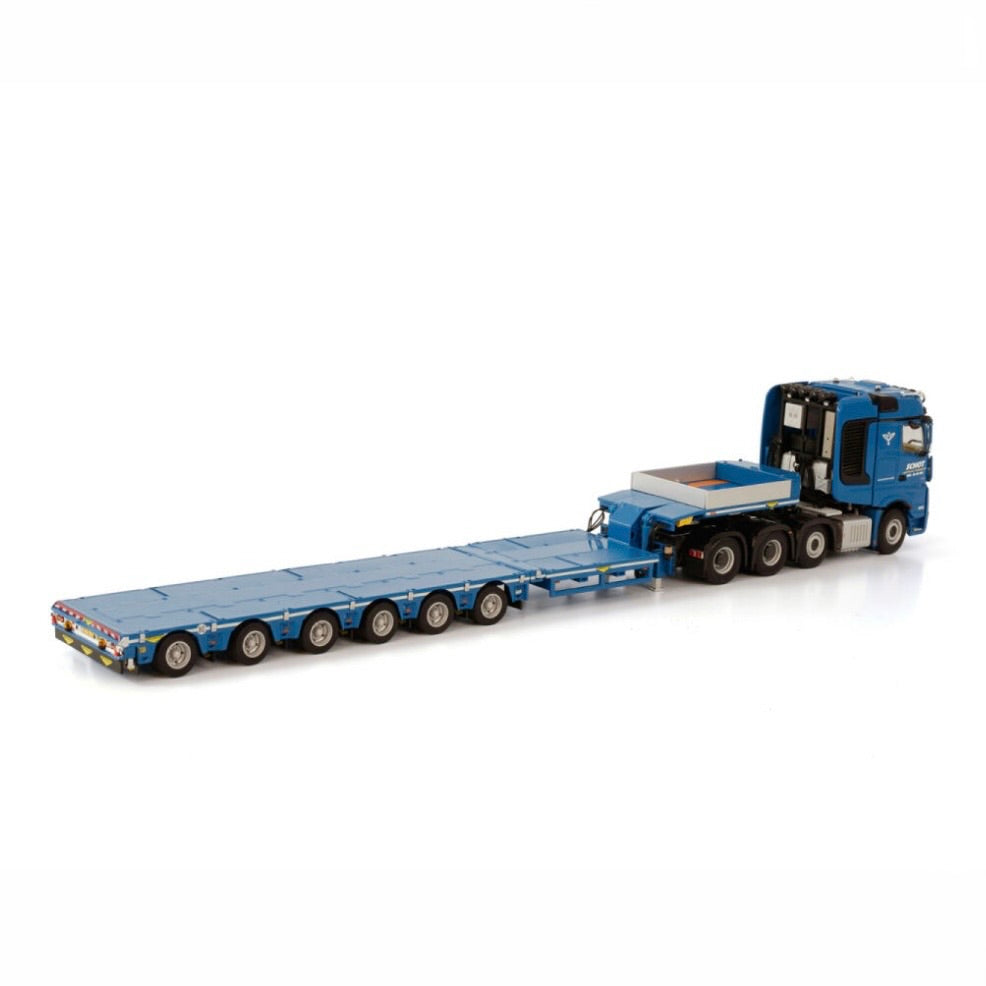 WSI Schot Mercedes Actros MP4 SLT Big Space 8x4 with 6 Axle Broshuis "100 Tonner" Low Loader
