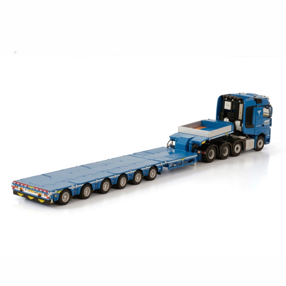 WSI Schot Mercedes Actros MP4 SLT Big Space 8x4 with 6 Axle Broshuis "100 Tonner" Low Loader