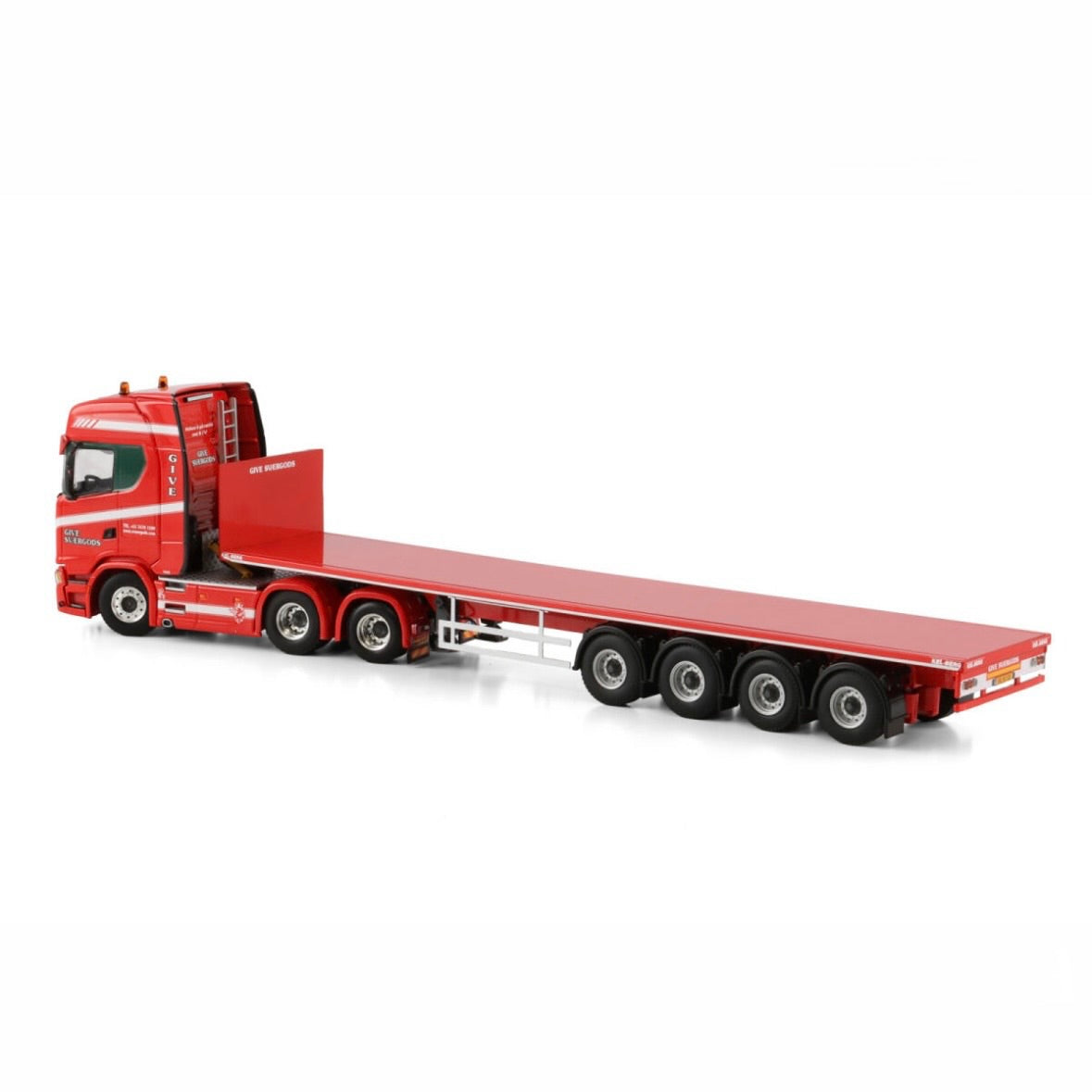 WSI Give Svaergods Scania S Highline CS20H 6x2 Tag with 4 Axle Flatbed Trailer