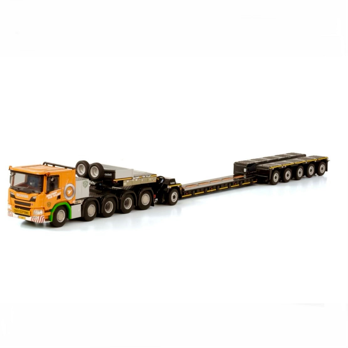 WSI Holtrop V.D. Vlist Scania P Low CP20 10x4 5 Axle Spine Bed Low Loader & 1 Axle Dolly
