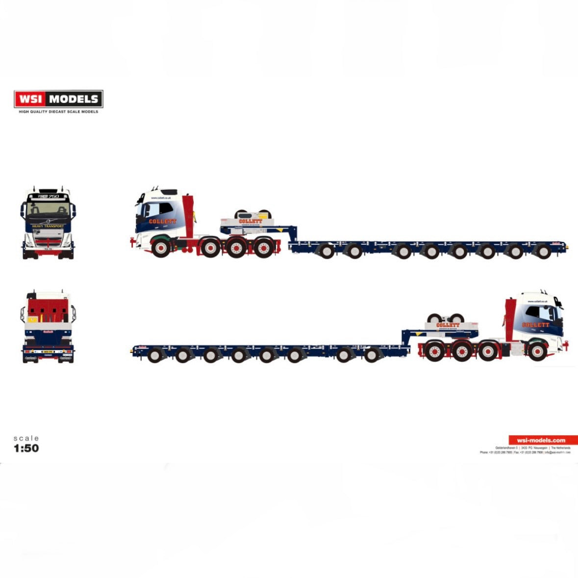 WSI Collett Volvo FH5 Globetrotter 8x4 with 6+2 Nooteboom Manoovr Low Loader (Pre Order)