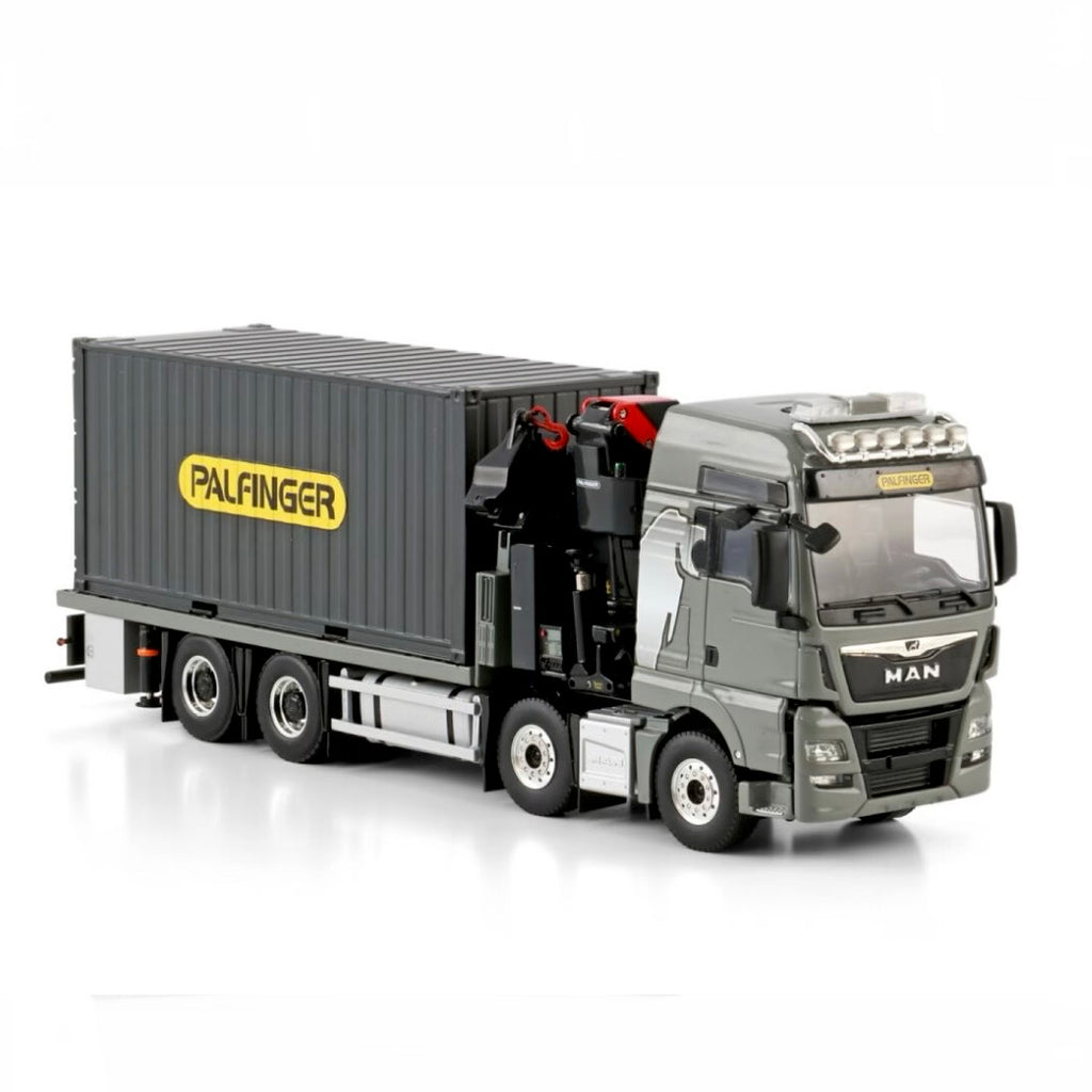 WSI MAN TGX XXL Euro 6C Rigid Flatbed 8x4 with Palfinger PK480 Tec + 20ft Container