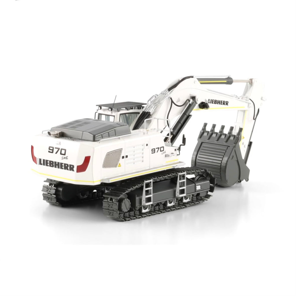 WSI Liebherr Mining R970 Tracked Excavator in White rear view
