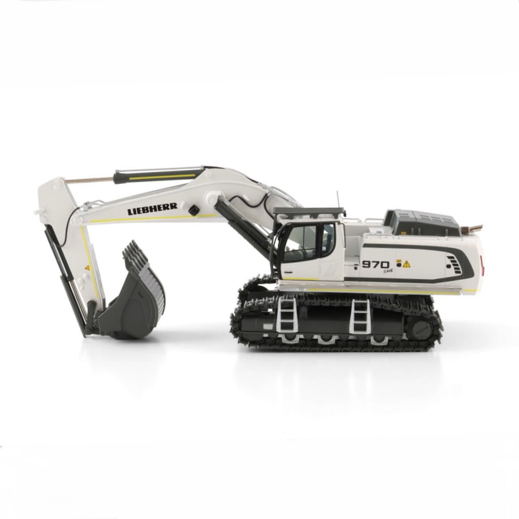 WSI Liebherr Mining R970 Tracked Excavator in White left side view