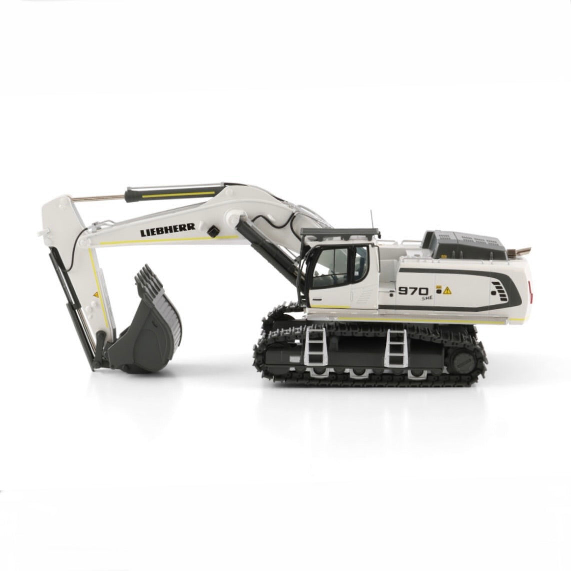 WSI Liebherr Mining R970 Tracked Excavator in White left side view