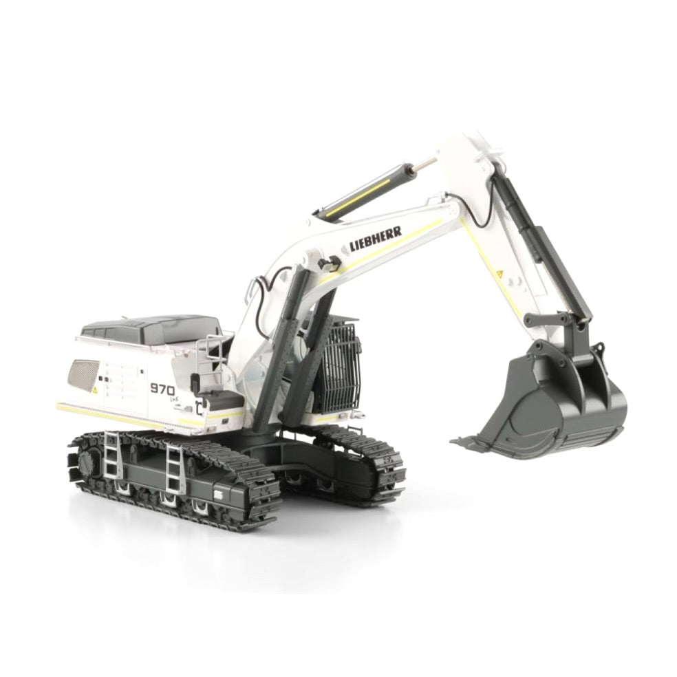 WSI Liebherr Mining R970 Tracked Excavator in White detail view
