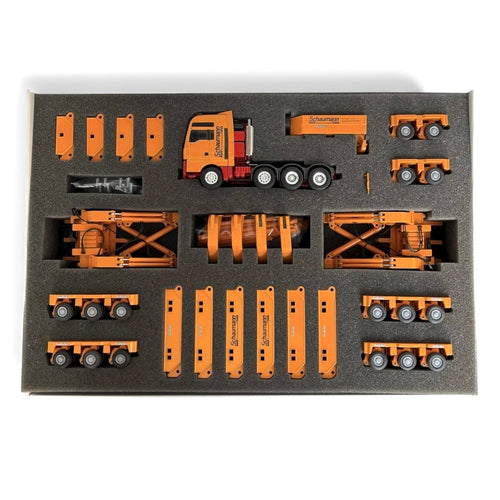 Conrad MAN TGA SLT 8x4 with Goldhofer 16-axle Girder Trailer Set Schaumann box detail