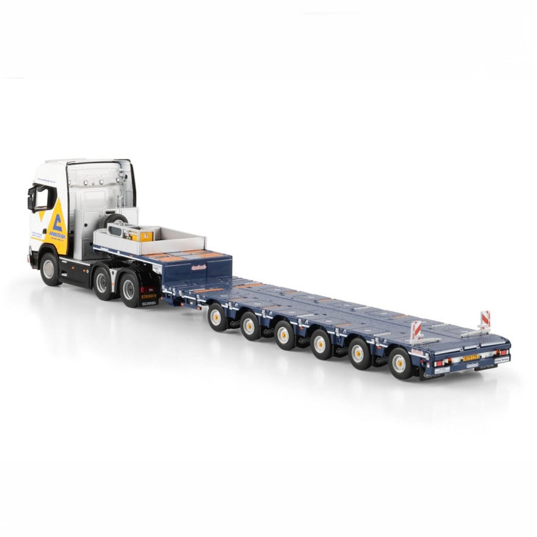 h Scania S Highline CS20H 6x4 with Nooteboom MANOOVR 6 axle Low loader rear detail view