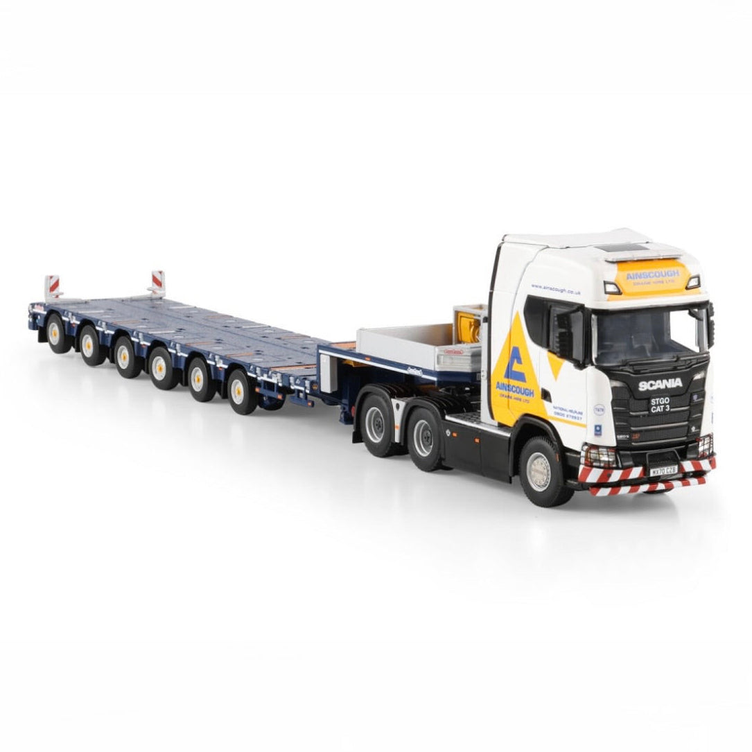 h Scania S Highline CS20H 6x4 with Nooteboom MANOOVR 6 axle Low loader side view