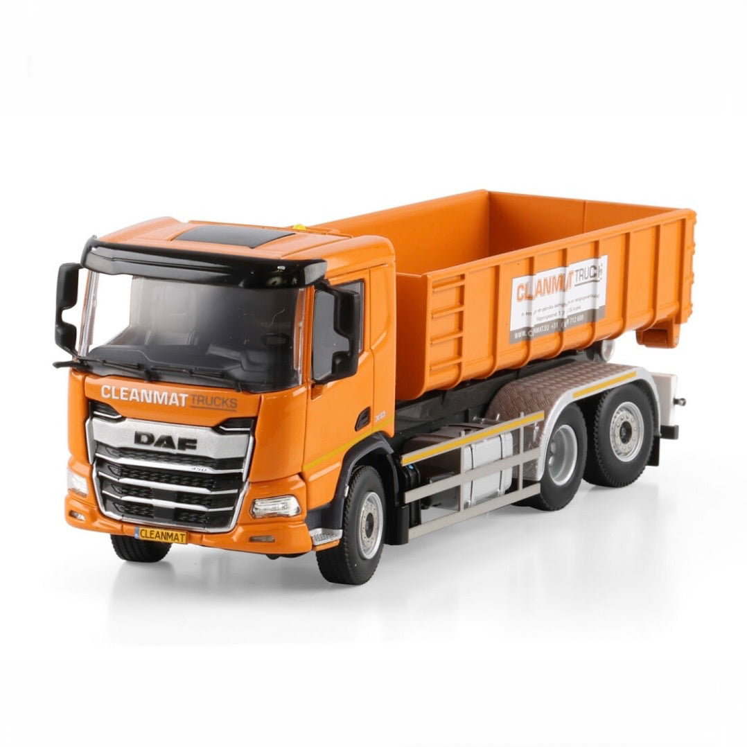 F XD DL MY25 6x2 Tag Axle Rigid Truck with Hooklift System and 15m³ Container side view