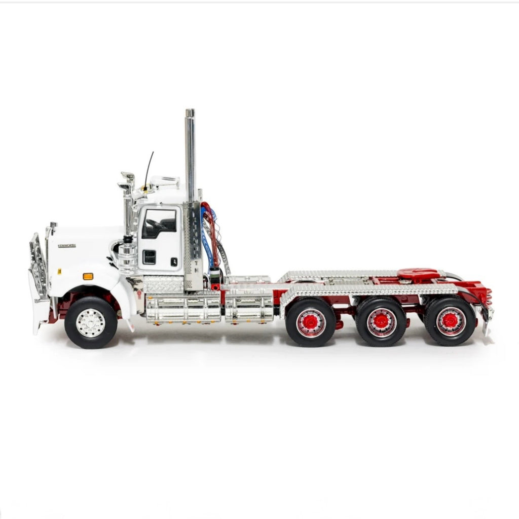 Drake Kenworth C509 Day Cab Tri Drive 8x6 White / Red left side view