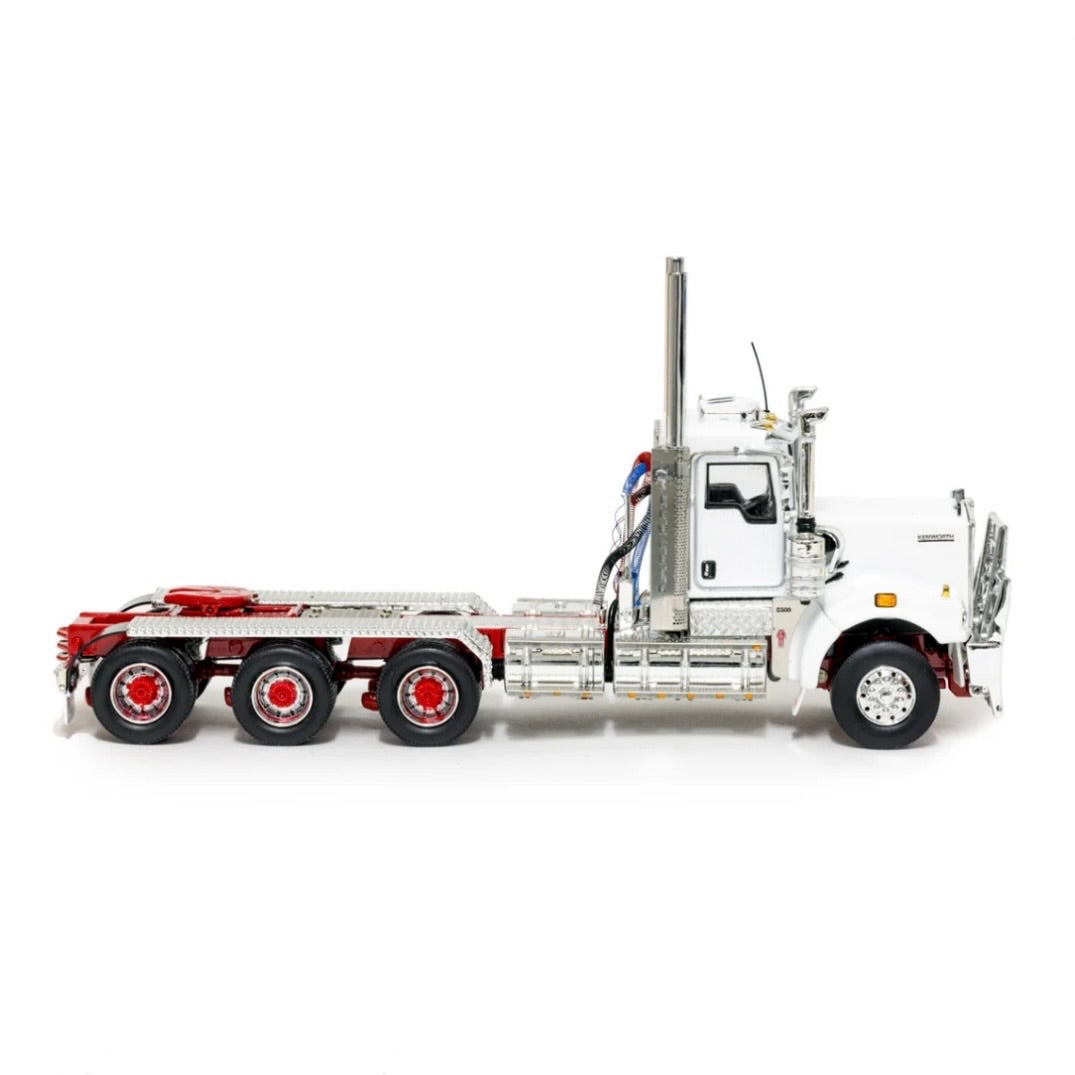 Drake Kenworth C509 Day Cab Tri Drive 8x6 White / Red right side view