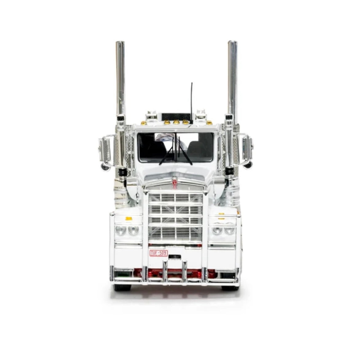 Drake Kenworth C509 Day Cab Tri Drive 8x6 White / Red front view