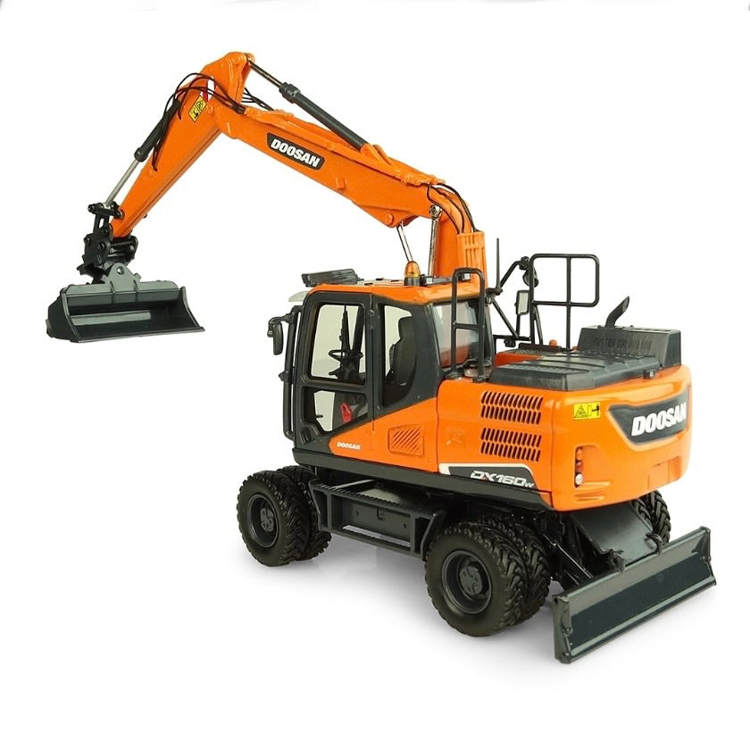 Universal Hobbies Doosan DX160W Wheeled Excavator with attachments