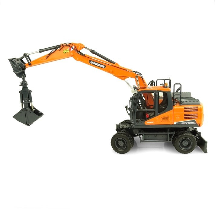 Universal Hobbies Doosan DX160W Wheeled Excavator with attachments