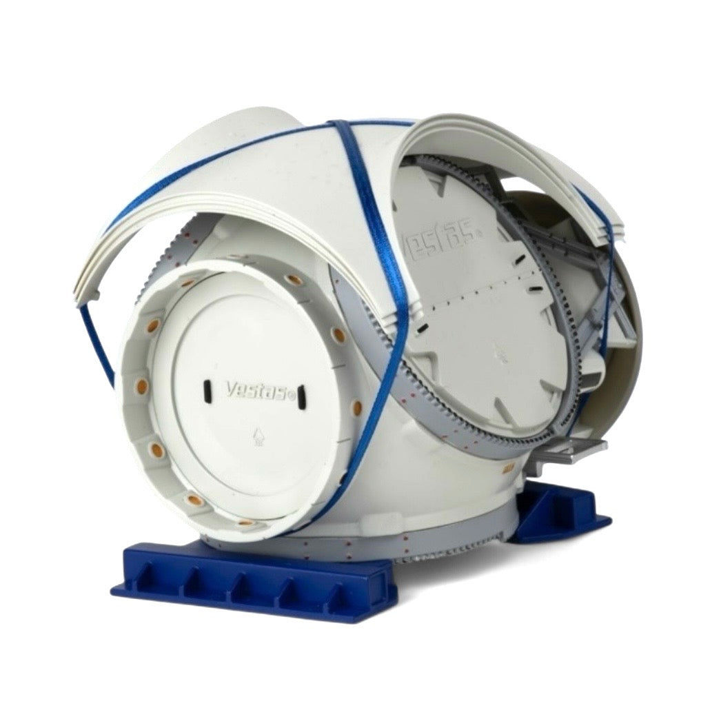 resin model of a wind turbine section in Vestas livery made by IMC in 1/50 scale