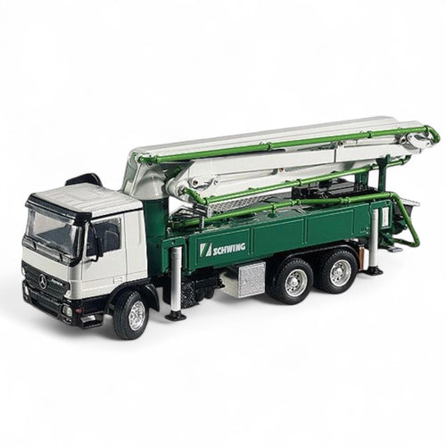 die cast model of a schwing concrete pump truck made by Conrad in 1/50 scale